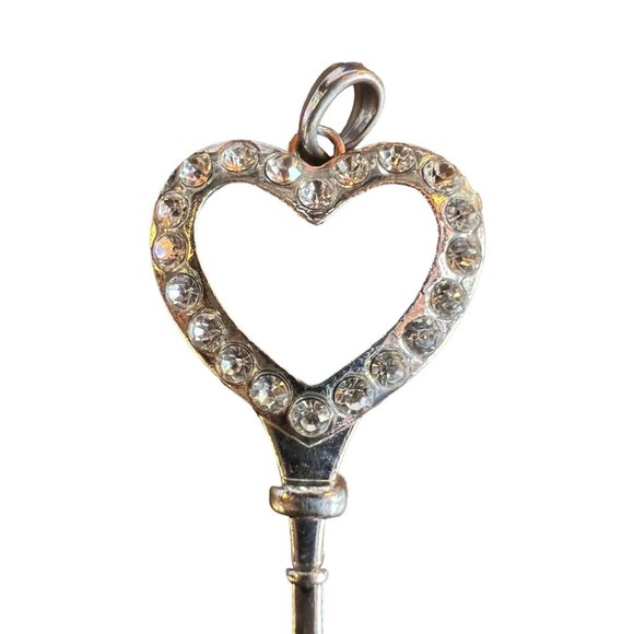 Silver Key To My Heart Pendant Necklace Charm - Picture 2 of 12